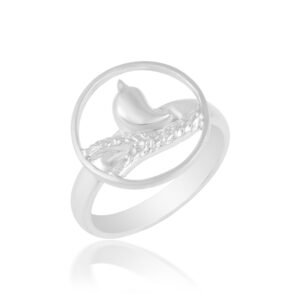 Serenity Moon & Branch Sterling Silver Ring – Nature-Inspired Minimalist Jewelry ✨🌙 - Image 2