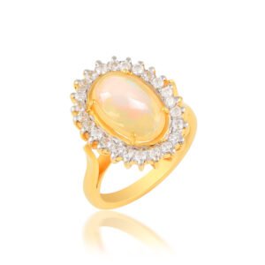 Elegant Gold-Plated Halo Ring with Zircon Accents 💛✨ - Image 2
